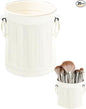 OULIGET Desktop Metal Makeup Brush Holder Organizer,Pen Storage Container Office Desk Trash Can,Storage Pen Holder Storage Tank Vase with 2 Handles