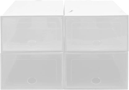 Large Clear Shoe Boxes Organizer Foldable Space-Saving Storage Bins Shoe Cabinet