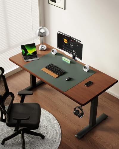 YSAGi Leather Desk Protector, Office Mat, Large Mouse Mat, Non-Slip PU Leather Blotter, Laptop Desk Mat, Waterproof Writing Pad for Office and Home(Dark Green, 40" x 24") - Image 2