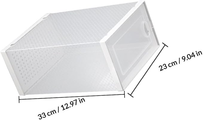 Flip-on Shoe Cabinet Stackable Plastic Shoe Organizer Clear Overlapping Shoes Case for Sneakers Sandals Home Storage 12.99X9.05X5.51In