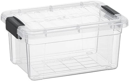 Superio Clear Plastic Storage Bin with Lid, 3.5 Qt, Non-Toxic, BPA Free, Odor Free, Organizer Storage Box, Stackable Plastic Tote for Home, Garage, School, and Office, X-Small