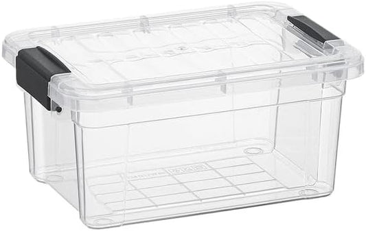 Superio Clear Plastic Storage Bin with Lid, 3.5 Qt, Non-Toxic, BPA Free, Odor Free, Organizer Storage Box, Stackable Plastic Tote for Home, Garage, School, and Office, X-Small