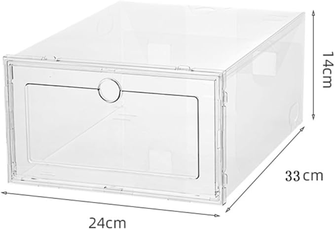Uonlytech 6pcs Drawer Shoe Storage Boxes Plastic Dustproof Moisture-Resistant Shoe Organizers for Home Closet Stackable Storage Containers