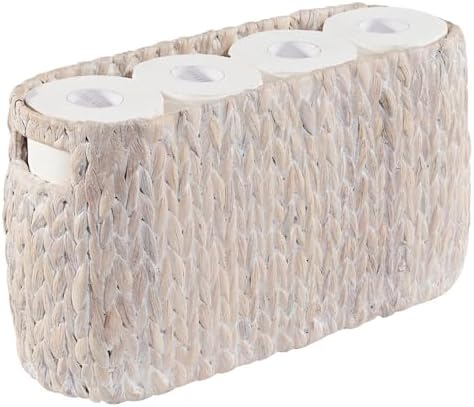84ECO White Toilet Paper Storage Basket by 84ECO