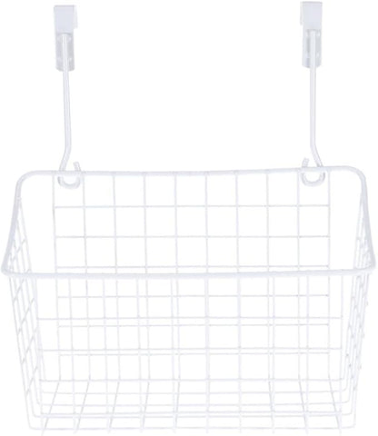 SOLUSTRE Cabinet Storage Basket Organizer for Door Hanging Space-saving Rack for Kitchen Bathroom to Install and Remove Ventilated Design White