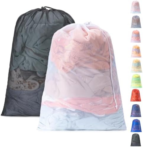 2 Pack Mesh Travel Laundry Bag 28" x 40"Extra Large Dirty Clothes Organizer by Unknown