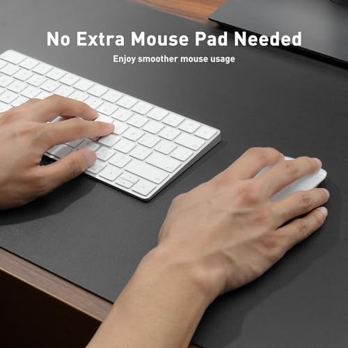 Aothia Leather Desk Pad Protector, Mouse Pad, Office Desk Mat, Non-Slip PU Leather Desk Blotter, Laptop Desk Pad, Waterproof Desk Writing Pad for Office and Home (Gray,23.6" x 13.7") - Image 4