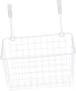 Cabilock White Over Cabinet Door Hanging Storage Basket Organizer Rack for Kitchen Bathroom Office Ventilated Hollow Design Easy Install Required Space Saving Cabinet Storage