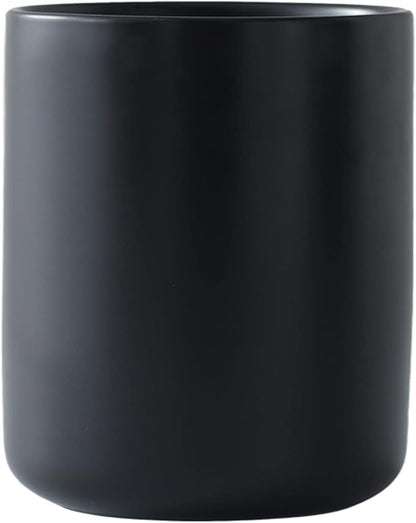 LATCHHOOK Black Kitchen Utensil Holder for Countertop, Matte Ceramic Cooking Utensil Crock for Counter Easy to Clean, Modern Spatula Holder for Farmhouse Décor 4.5×6.4 INCH