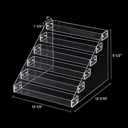 PMMASTO Tiered Spice Rack, Seasoning Organizer, Clear Acrylic Vertical Shelves Can Organizer for Countertop, Cabinet, Pantry, Kitchen Organization and Storage - 6 Tier | Vertical Shelves, Can Organizer, for Countertop, Cabinet, Pantry