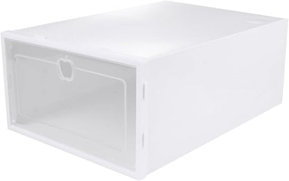 iplusmile 6pcs Transparent Shoe Storage Boxes Thickened PP Material Drawer Organizer for High Heels Sneakers Slippers Boots Protective Stackable Shoe Display Containers