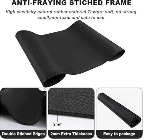 39.1" x 23.5" Waterproof Fabric Desk Pad, Black - Image 3