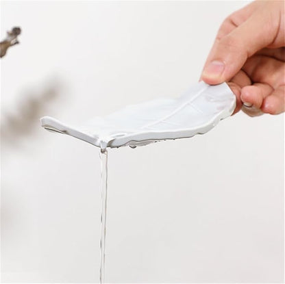 1Pcs Creative Simulated Leaf Soap Box - Bathroom Soap Holder, Ideal for Scented Soaps, Efficient Drainage for Laundry Soap, Elegant Soap Storage Rack (White)