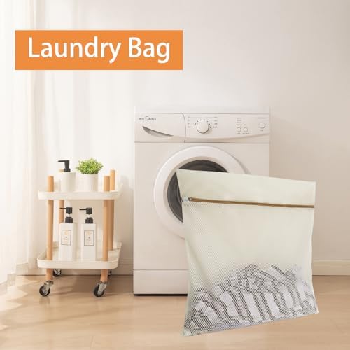 2Pcs Durable Honeycomb Mesh Laundry Bags for Delicates (2XX-L Beige) - Image 6