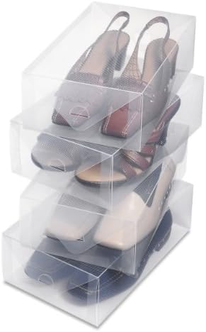 Whitmor Clear Vue Women's Shoe Box, Set of 4, White, 4 Count - Image 2