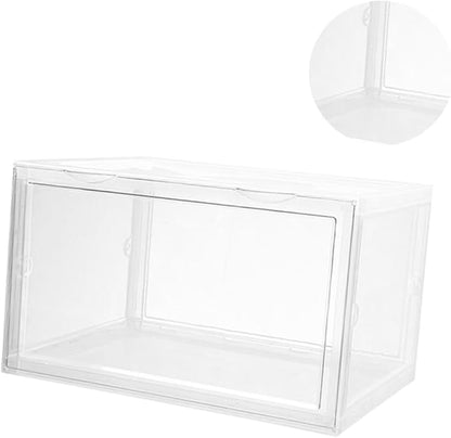 Unomor Shoe Storage Box with Dustproof and Moisture-resistant Design, Sturdy Buckle-connected Stackable Shoe Organizer for Home Closet and Sneaker Storage