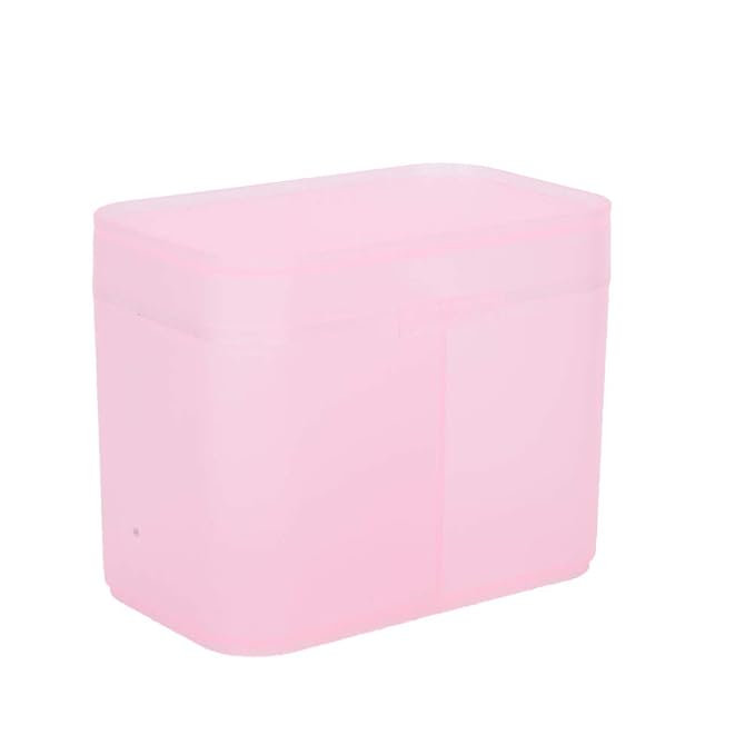 Dioche 2 Grids Nail Storage Box Nail Polish Remover Pad Storage Container Cosmetic Storage Box Organizer Holder Cotton Film Box for Nail Tools, Cosmetics And Crafts Storage Boxes()