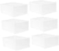 VALICLUD 6PCS Thickened Transparent Stackable Shoe Boxes Small White Plastic Shoe Storage Organizers with Clear Doors for Closet Entryway and Cabinet Use