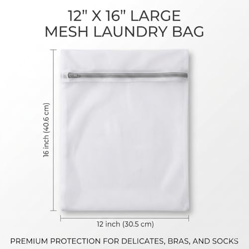 12x16 Small Mesh Laundry Bags for Delicates, 4-Pack – for Lingerie, Bras, Socks & Swimwear – 120GSM Honeycomb Mesh Protects Delicates in Washer & Dryer - Image 2