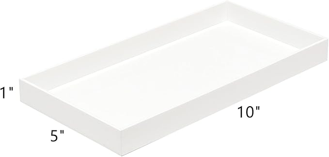 ROYALITA Acrylic Tray Bathroom Tray for Countertop, Guest Towel Holder Tray for Napkin Perfume Jewelry Makeup, Vanity Trays for Soap Dispenser, Aromatherapy, Cup & Candle, White