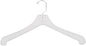 NAHANCO Plastic Coat Hanger - Heavy Weight w/Short Hook - 17" White (Pack of 100), Made in America