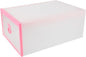 BESPORTBLE Drawer-style Thickened Plastic Shoes Storage Box with Window, 33x23x14cm, Rose Frame White Base, Unisex Shoe Organizer for Closet and Entryway Storage