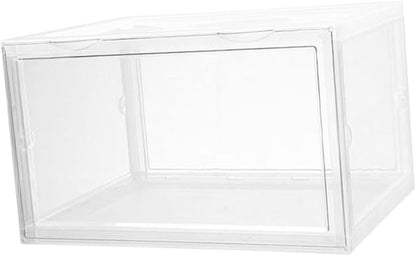 Ciieeo Transparent Dustproof Shoe Storage Box Stackable Organizer for Home Use Container with Buckle Closure for Sneakers Accessories More