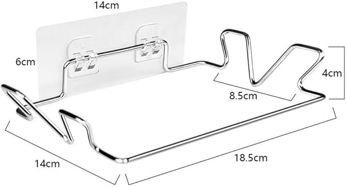 Cupboard Door Plastic Bag Holder with Metal Hanger for Over Door Use, Rubbish Bin Bag Holder Stainless Steel for Home Organization