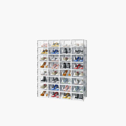 White, Small Size, 32PCS, 33 * 23 * 14cm, Shoe Box, Plastic Mesh, Freely Combinable