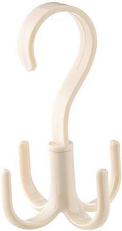 Space Saving Rotated Hanger Hooks Wardrobe Clothes Rack Hanger Organizer Bag Hanger Shoes Belt Scarf Hanging Rack Closet Hanger (Beige)