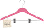 All Hung Up Hangers Slim Plastic Clothes Hangers with Clips, Space-Saving Design with Non-Slip Grip, Durable for Everyday Use, Hot Pink, 24pcs