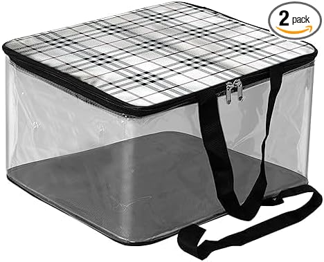 40X22X33 Cm Pack of 2 PVC Transparent Storage Bags for Clothes Blanket Bag Organizer With Side Handles Zippered Crystal Clear Travel Bag Closet Organizer Storage Bag for Home