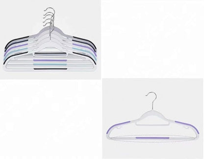 ATOLY Hangers £¬Plastic Hangers 20 Pack Dry Wet Clothes Hangers with Non-Slip Pads with Heavy Duty 360 Swivel Hanger Hook 0.2" Thickness - Space Saving Gray,Green