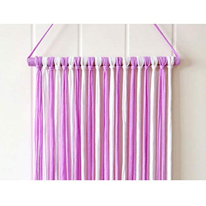 1Pc Baby Girls 24in Hair Bow Holders Hair Clips Headbands Holders Hanger Dispaly and Storage Organizer for Room Door Wall Hanging Decor (Purple and White)