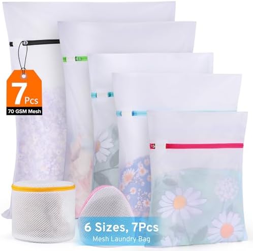 7Pcs Mesh Laundry Bags for Delicates, lingerie bags for washing delicates by UREZORGEAR