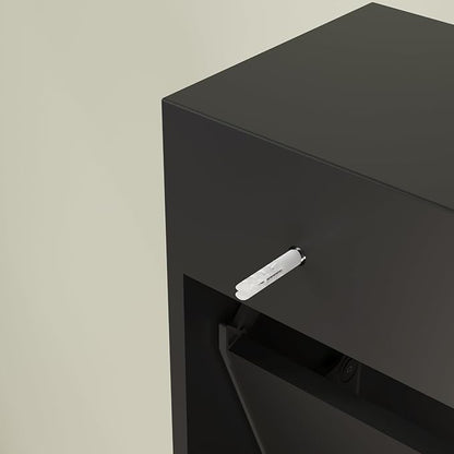 JOZZBY Shoe Storage Cabinet with 3 Flip Drawers, Freestanding Narrow Slim Shoe Organizer Cabinet Rack for Entryway, Hallway, Living Room, Black