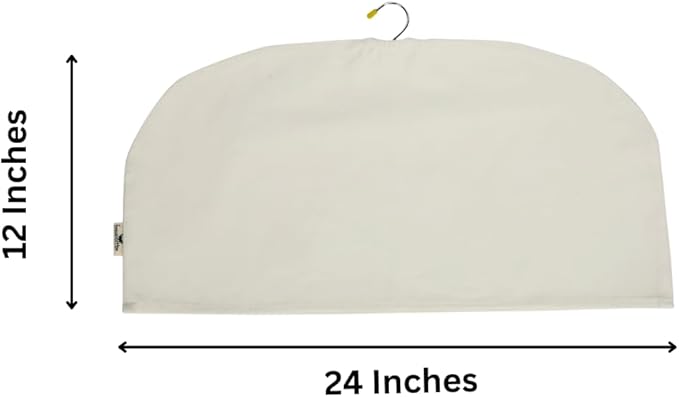 Shoulder Cover Breathable Clothes Dust Protectors for Closet Storage Garment Dust Cover Protects for Suit, Coats, Jackets -Off-white (Pack of 3)
