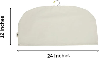 Shoulder Cover Breathable Clothes Dust Protectors for Closet Storage Garment Dust Cover Protects for Suit, Coats, Jackets -Off-white (Pack of 3)