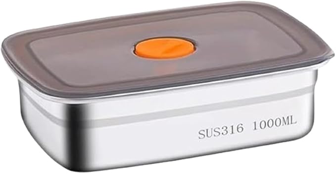 Fridge Storage Box 316 Stainless Steel Food Storage Containers | Food Grade, Leakproof Kitchen Organizer | Freshness Locking, Microwavable & Freezer Safe (1)