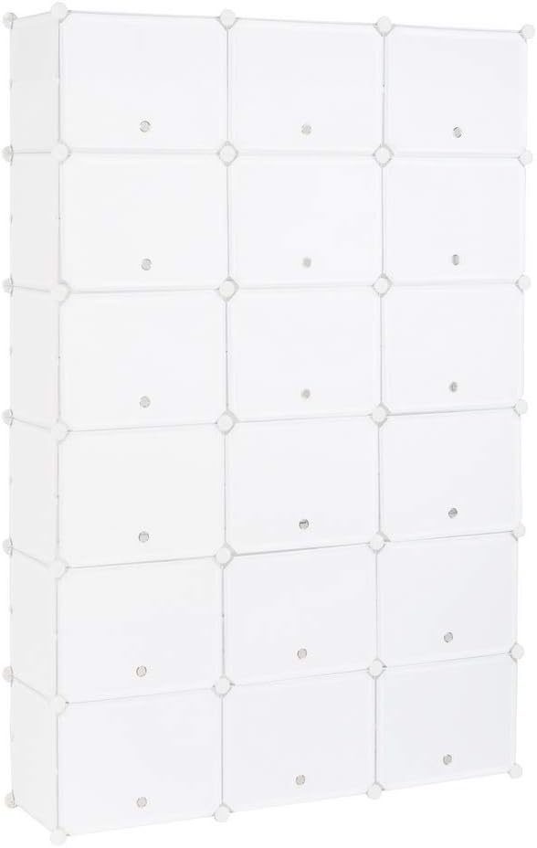 12 Tier Portable Shoe Rack Organizer, 72 Pair Covered Shoe Storage Shelves Rack,36 Grids Expandable Shelf Storage Cabinet Stand for Heels,Boots,Slippers,Perfect for Entryway,Hallway (White)