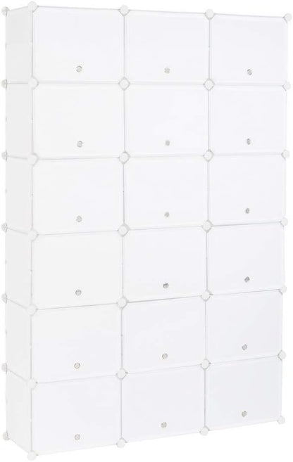 12 Tier Portable Shoe Rack Organizer, 72 Pair Covered Shoe Storage Shelves Rack,36 Grids Expandable Shelf Storage Cabinet Stand for Heels,Boots,Slippers,Perfect for Entryway,Hallway (White)