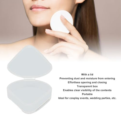 5pcs Makeup Sponge Holder Case, Plastic Makeup Container Case for Bead Capsules, Triangle Powder Puff Storage Box with Transparent Lid