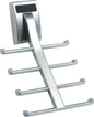 TAG Hardware Premium Space Saving Eight Tie Storage Hook Cleat Mount Organizer Rack for Home and Business (MATT Aluminum)