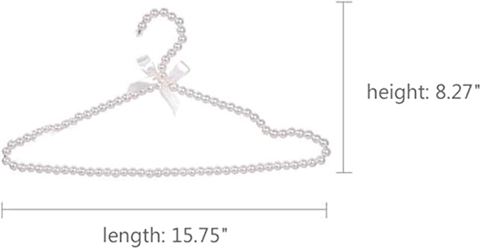 10PCS Pearl Beaded Clothes Rack Large Bowknot Wedding Shop Daily Pants Hangers 1#