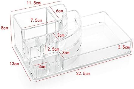 Kamay's Large 8 Compartments Circular-arc Multifunction Transparent Acrylic Desktop Cosmetic Display Stand Case For Lipstick Makeup Brush Nail polish Essential oil (SF-1118)