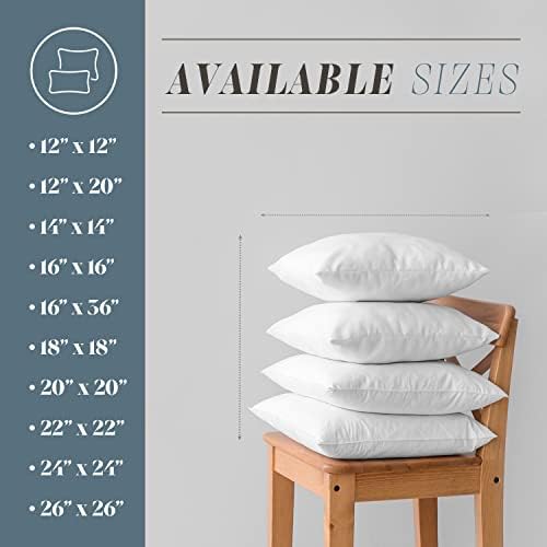 Elegant Comfort 6-Pack Pillow Insert Poly-Cotton Shell Siliconized Fiber Filling, 12 x 12, White 6 Count - Image 3