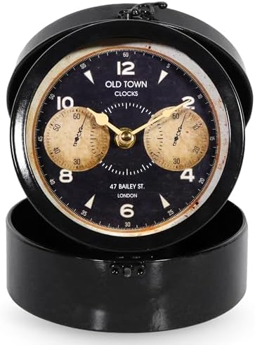 Vintage Jewel Box Table Clock, Black by WINKYHOME