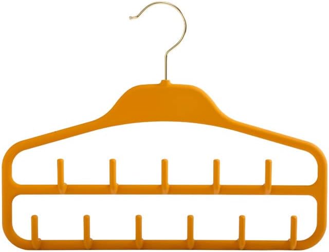 Anti-Slip Yellow Plastic 2 Pack Belt Hanger Tie Rack for Closet Sturdy Belt Organizer with 360 Degree Swivel