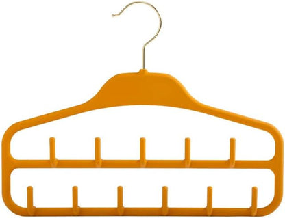 Anti-Slip Yellow Plastic 2 Pack Belt Hanger Tie Rack for Closet Sturdy Belt Organizer with 360 Degree Swivel