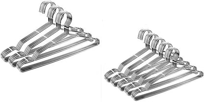 Seropy 30 Pack 16.5 Inch and 50 Pack 17.7 Inch Metal Clothes Heavy Duty Stainless Steel Coat Hangers with Anti-Slip Notch